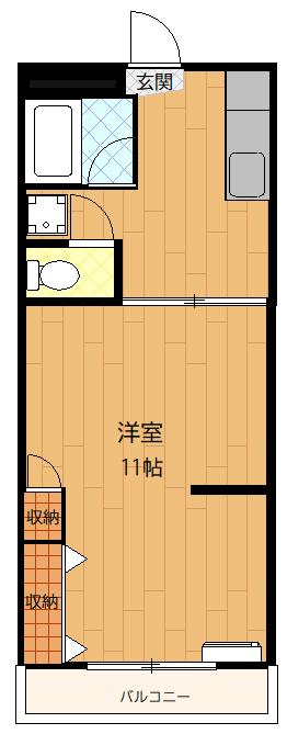 メゾン松月(1K/2階)の間取り写真
