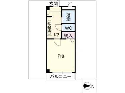 クレセントコート エスプリ(1K/1階)の間取り写真