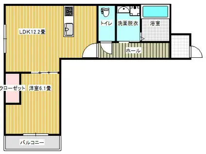 LUMIERE(1LDK/2階)の間取り写真