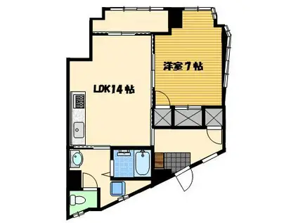 花宮ビル(1LDK/2階)の間取り写真