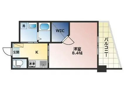 ラフィーネ葛原レスト(1K/4階)の間取り写真