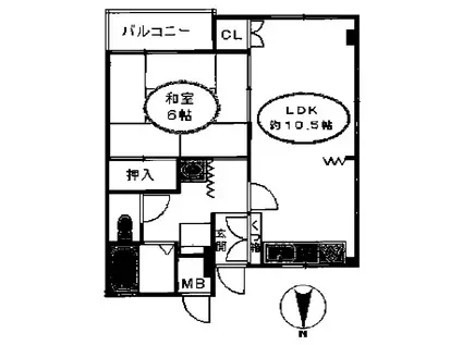 サンシャイン小林(1LDK/3階)の間取り写真