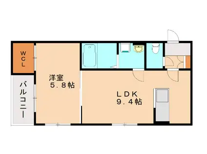 グランドソレイユ篠崎(1LDK/1階)の間取り写真