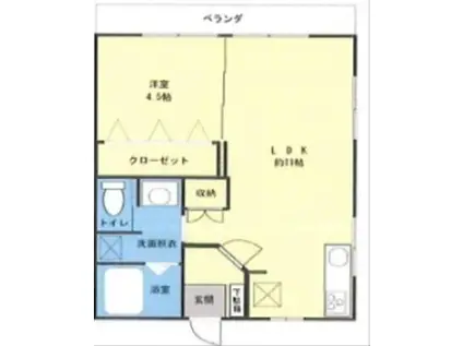 大野ハイツ(1LDK/2階)の間取り写真