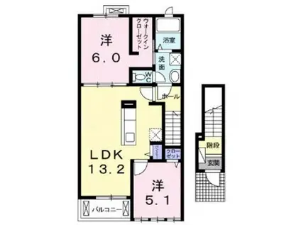 プリムラII(2LDK/2階)の間取り写真