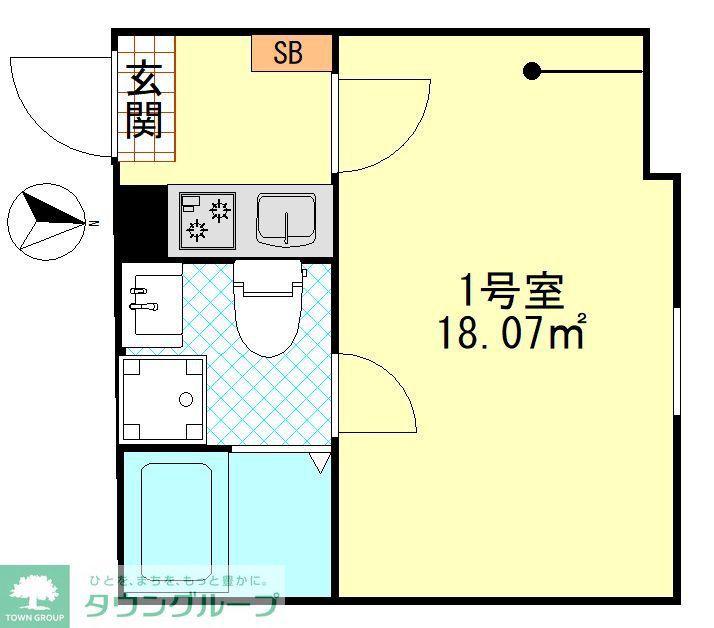 パーチェ堀切(1K/1階)の間取り写真