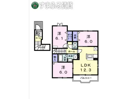 シリアス21A棟(3LDK/2階)の間取り写真