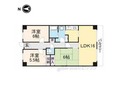 PHOENIX COURT 交野Ⅱ(3LDK/2階)の間取り写真