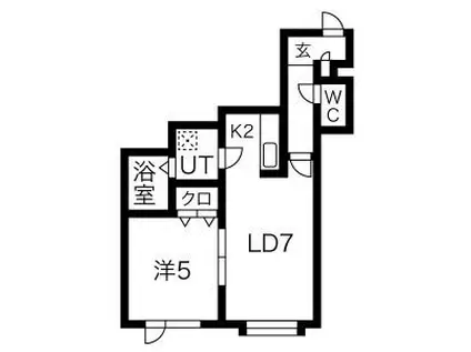 エルズカーサIII(1LDK/1階)の間取り写真