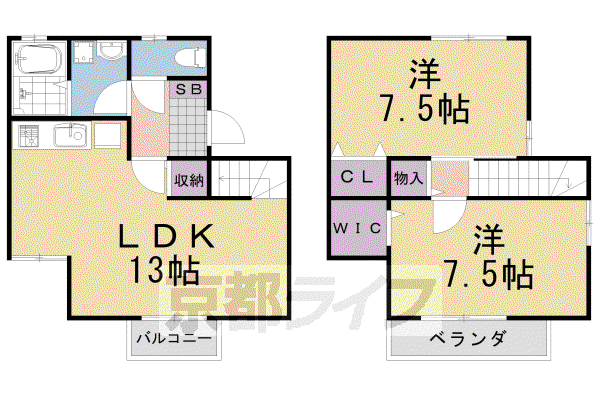 ETERNAL WOOD II(2LDK/1階)の間取り写真