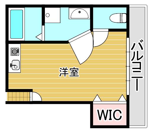 謙徳ビル(ワンルーム/2階)の間取り写真