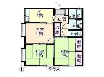 モスイハイツ(3K/1階)の間取り写真