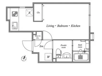 PASEO武蔵小山II パセオ武蔵小山2(ワンルーム/2階)の間取り写真