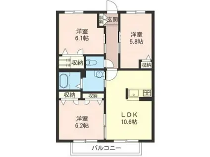 グラン エスパシオIV(3LDK/2階)の間取り写真