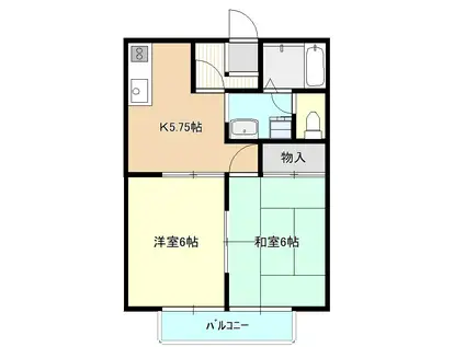 サニーコーポヤマII(2DK/2階)の間取り写真
