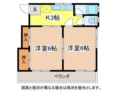 コーポみやび(2K/2階)の間取り写真