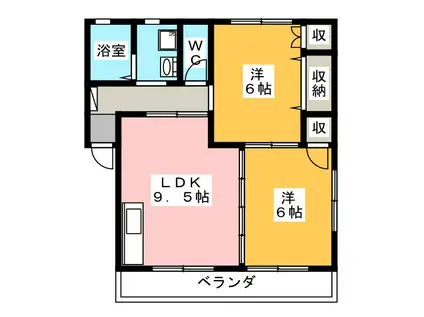 サンコーポBIG半田山(2LDK/2階)の間取り写真