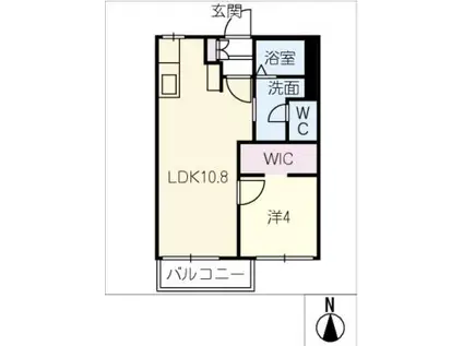 ハリープラザ三陽H棟(1LDK/1階)の間取り写真