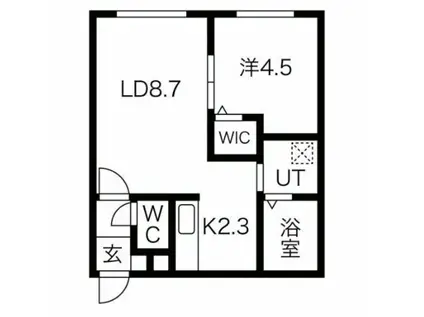 MAJESTIC LIFE札幌桑園(1LDK/4階)の間取り写真