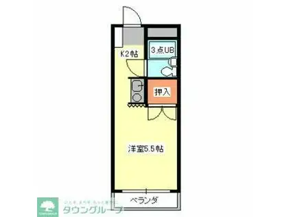 サンアベニュー東久留米(1K/3階)の間取り写真