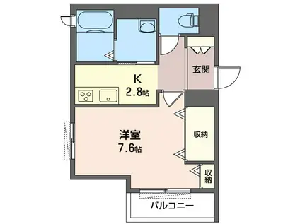 メゾンパピリオ(1K/1階)の間取り写真