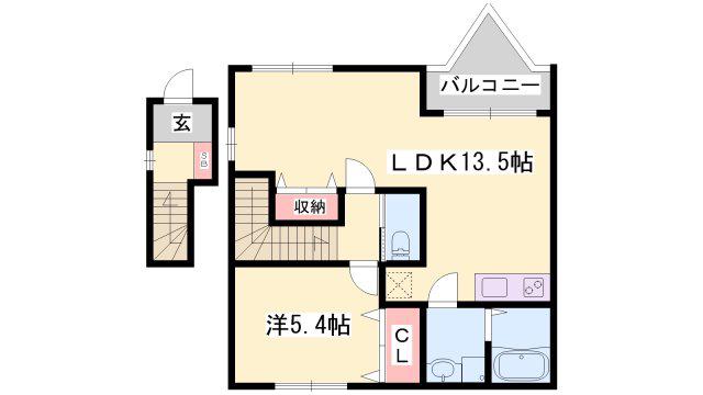 シエナ フローラ II番館(1LDK/2階)の間取り写真