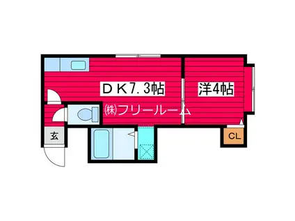 プリモアモーレ(1DK/2階)の間取り写真