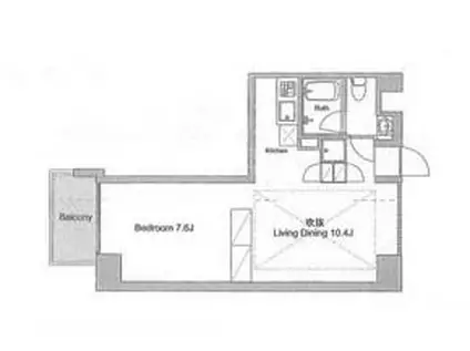 新交通ゆりかもめ 芝浦ふ頭駅 徒歩2分 12階建 築20年(1LDK/10階)の間取り写真