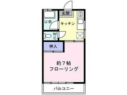 国見パーソナルI(1K/1階)の間取り写真