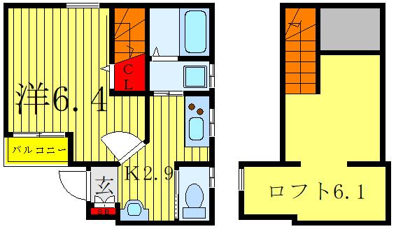 LIBERTA前上町(1K/1階)の間取り写真