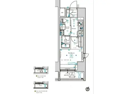アークマーク渋谷初台(1K/8階)の間取り写真