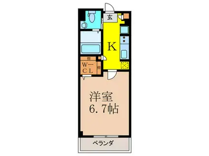 RITZ SQUARE ULTIMA(1K/2階)の間取り写真