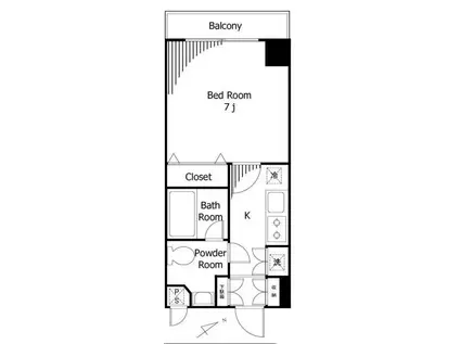 HUMANハイム蔵前(1K/8階)の間取り写真