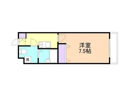 ぷてぃこんふぉーる(1K/3階)の間取り写真