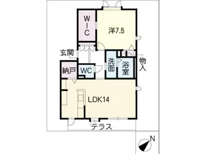 グレイス柏井(1LDK/1階)の間取り写真