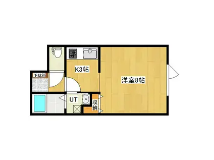 ノースハイム(1K/1階)の間取り写真