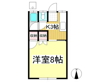 コーポ上原(1K/1階)の間取り写真