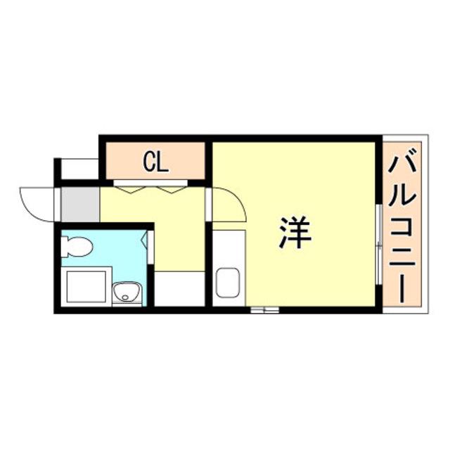 西明石ヤングパレス(ワンルーム/2階)の間取り写真