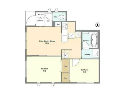 LA MAISON SORA(2LDK/1階)の間取り写真