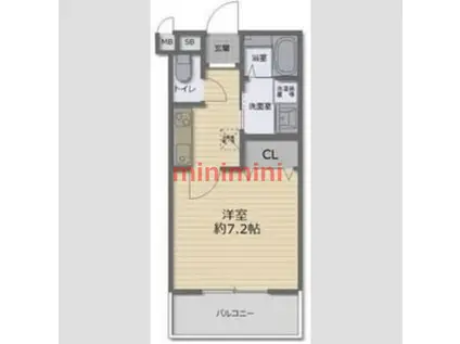 プルメリア東正雀(1K/1階)の間取り写真