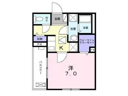 コート デュ ソミュール(1K/1階)の間取り写真