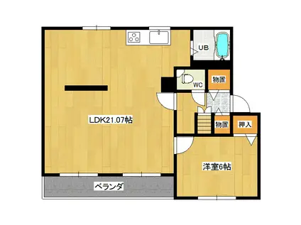 クラージュ春光III(1LDK/5階)の間取り写真