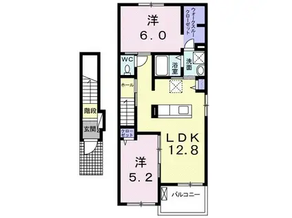 エアリーガーデンI(2LDK/2階)の間取り写真