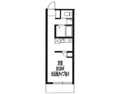 能見台ロイヤルコート(ワンルーム/2階)の間取り写真