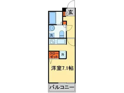 リブリ・パルクルール(1K/1階)の間取り写真