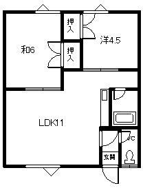 エステート春光(2LDK/2階)の間取り写真
