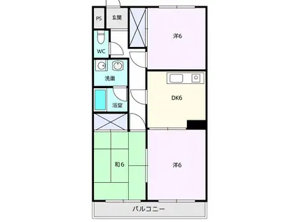 エクシヴ宮ノ上昭和町(3DK/3階)の間取り写真