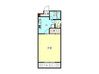 ヴィラ・グリーンヒルズI(1K/4階)の間取り写真