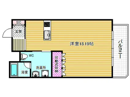 RZ VILLAGE S棟(1LDK/2階)の間取り写真