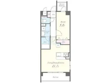 GRAND CHARIOT(1LDK/2階)の間取り写真